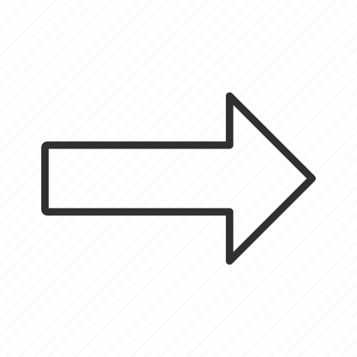 Arrow, continue, next, proceed, right, right block arrow, thin stroke icon - Download on Iconfinder