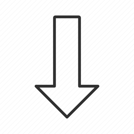 Arrow, below, down, down block arrow, download, thin stroke icon - Download on Iconfinder