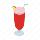 alcohol, beverage, cocktail, drink, isometric, singapore, sling