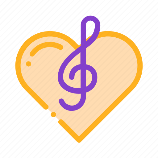 Clef, element, heart, song, treble icon - Download on Iconfinder