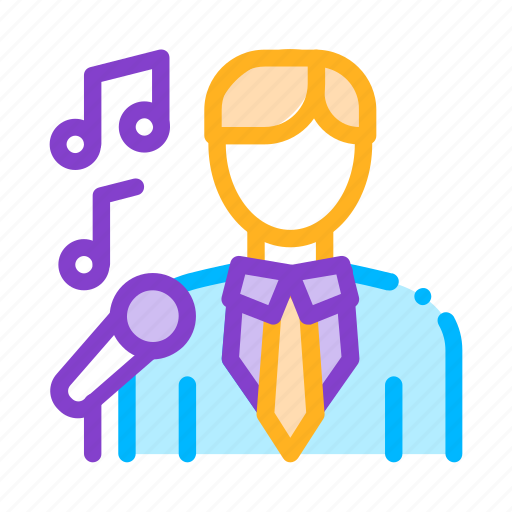 Man, microphone, recital, singing, suit icon - Download on Iconfinder