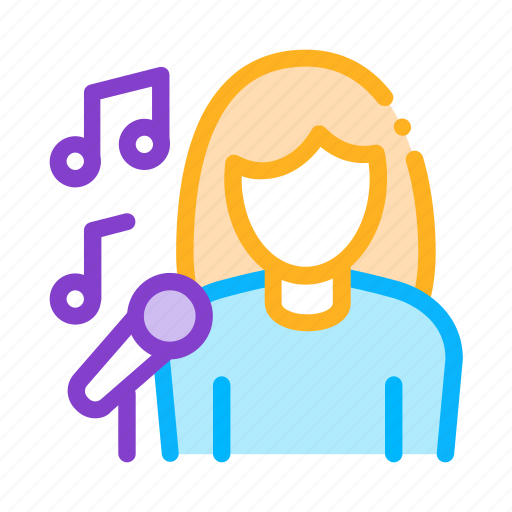 Female, microphone, recital, sing, singer icon - Download on Iconfinder