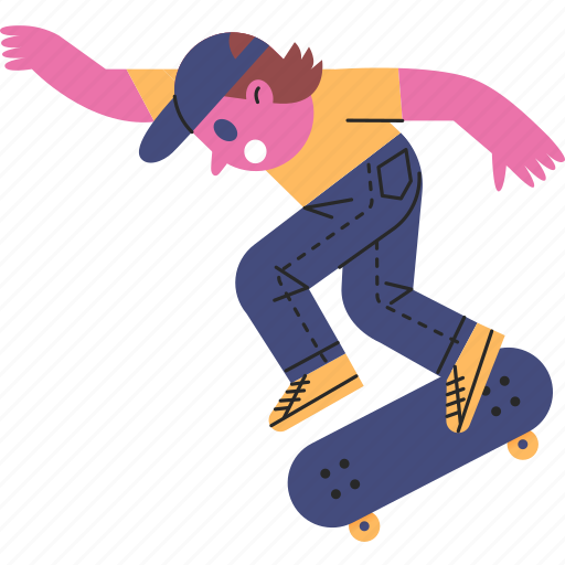 Heelflip, kickflip, ollie, skateboarding, skateboard, trick icon - Download on Iconfinder