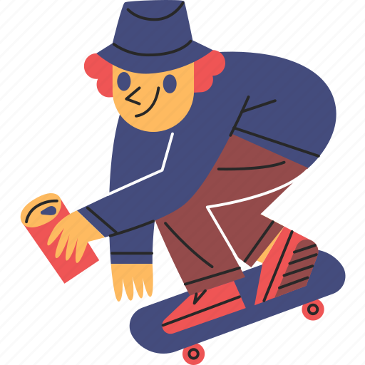 Skateboard, riding, can, drink, cool icon - Download on Iconfinder