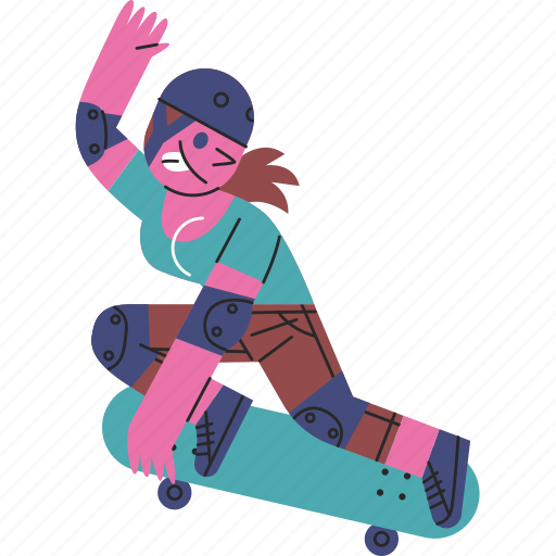 Skateboard, trick, skater, girl, skating icon - Download on Iconfinder