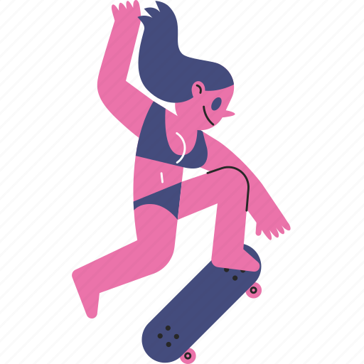 Skater, bikini, girl, skateboard, skateboarding icon - Download on Iconfinder