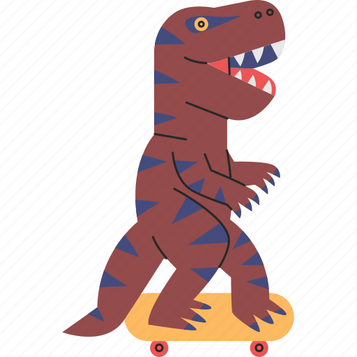 Skating, dinosaur, skateboard, skateboarding, funny icon - Download on Iconfinder