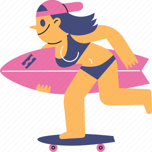 Surfer, girl, surfing, skate icon - Download on Iconfinder