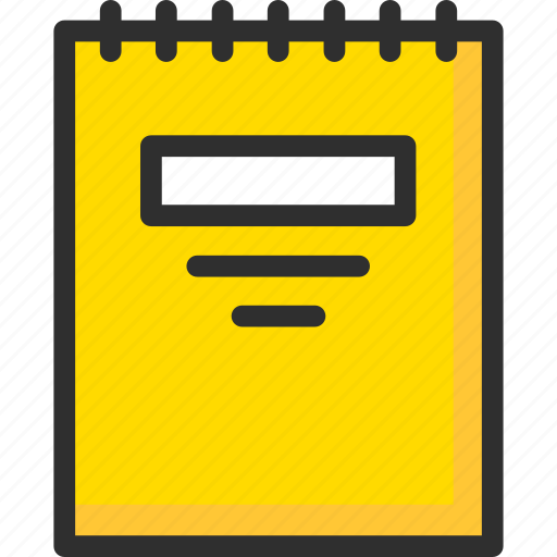 Book, exercise, notebook, notepad, pad, sketchbook, yellow icon - Download on Iconfinder