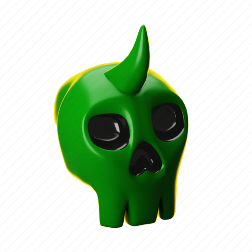 Creepy, skull, bone, spooky, hallowen, scary, ghost 3D illustration - Download on Iconfinder
