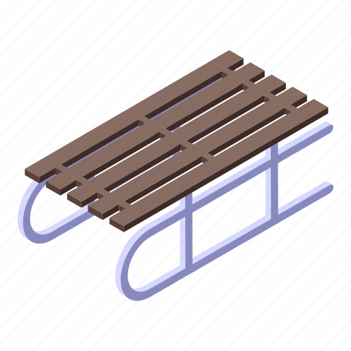 Wood, steel, sleigh, isometric icon - Download on Iconfinder