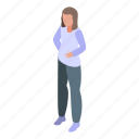 young, woman, isometric