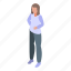 young, woman, isometric 