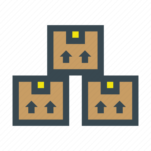 Boxes, cardboard, exportation, importation, package, shipping, stack icon - Download on Iconfinder