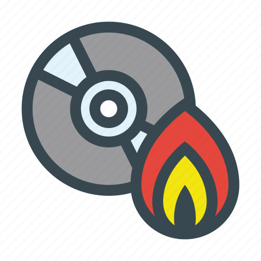 Burning, cd, dvd, fire, flame, rom icon - Download on Iconfinder