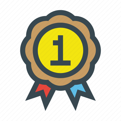 Achievement, first, medal, number, one, 1 icon - Download on Iconfinder