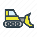 bulldozer, dig, excavator, machive, vehicle