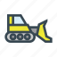 bulldozer, dig, excavator, machive, vehicle 