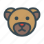 animal, bear, head, teddy 