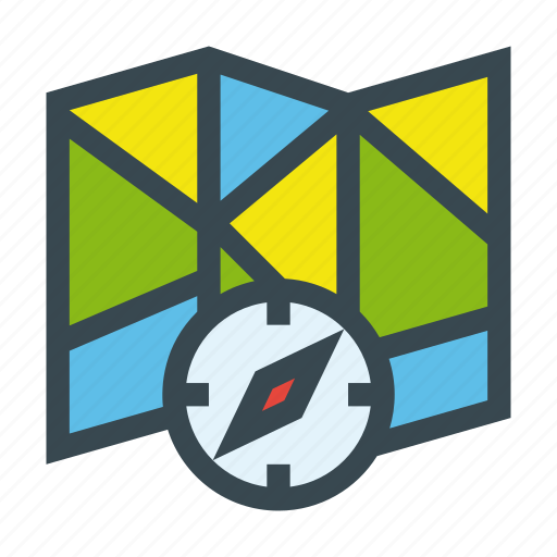 Compass, folded, map, tourism icon - Download on Iconfinder
