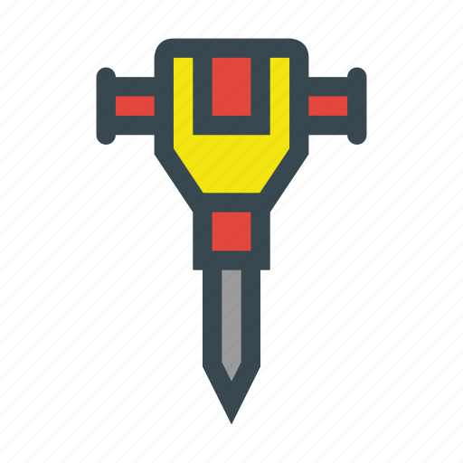 Build, construction, drill, hammer, jackhammer icon - Download on Iconfinder