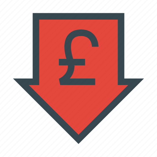 Currency, descendant, descending, finance, financial, money, pound icon - Download on Iconfinder