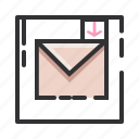 communication, envelope, incoming, letter, mail, message, office 