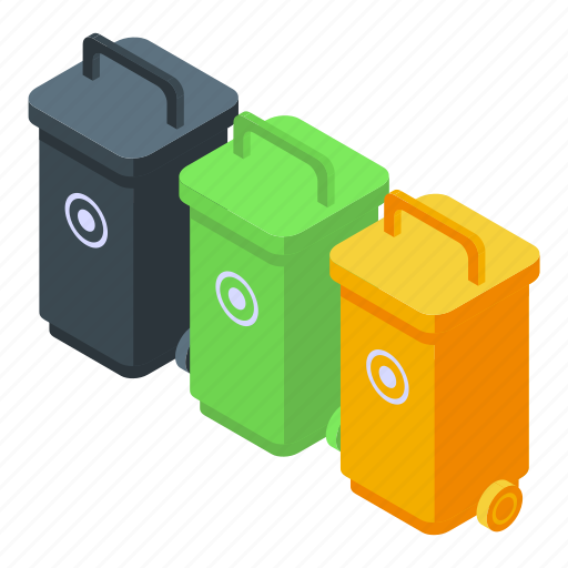 Bins, garbage, isometric icon - Download on Iconfinder