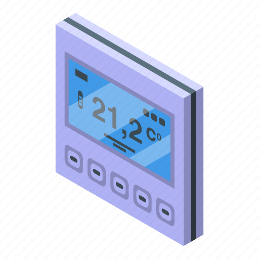 Home, heating, control, isometric icon - Download on Iconfinder
