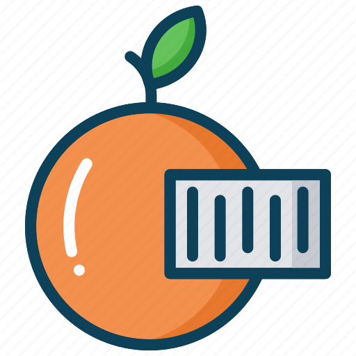 Barcode, barcode reader, fruit, orange, scanning, smart farm icon - Download on Iconfinder