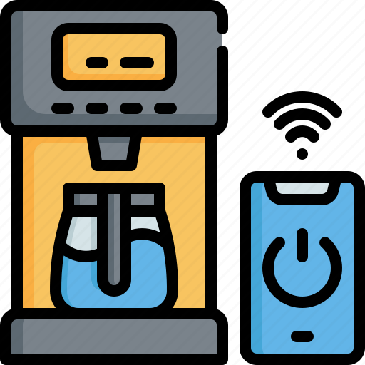 Coffee, maker, machine, smart, home, internet, house icon - Download on Iconfinder