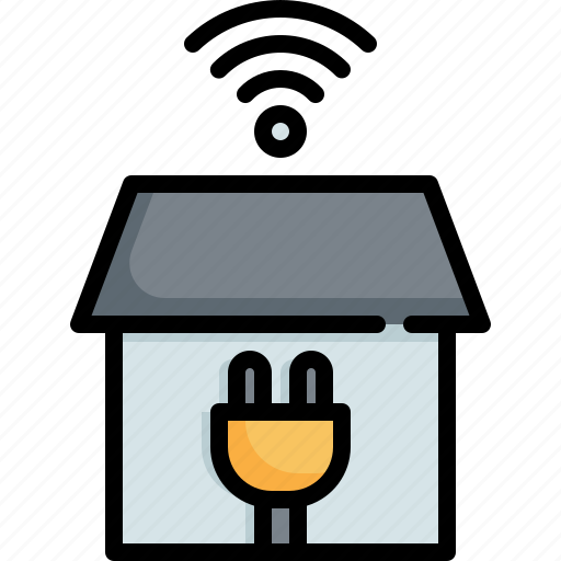House, smart, home, internet, plug, wifi icon - Download on Iconfinder