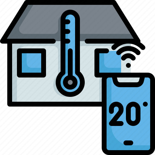 Temperature, smart, home, internet, house, communication icon - Download on Iconfinder