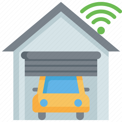Garage, car, smart, home, internet, house, wifi icon - Download on Iconfinder