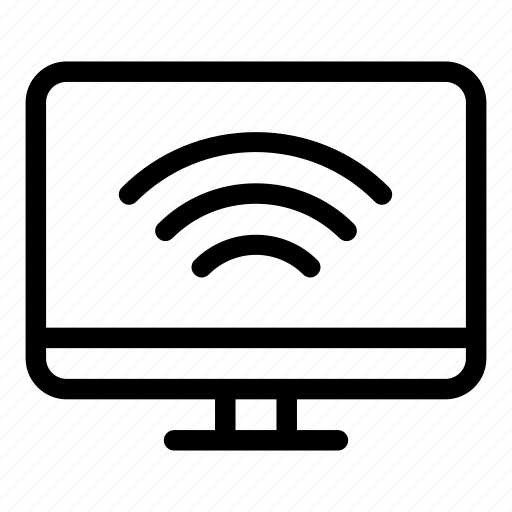 Connected, connectivity, device, electronics, screen, television, wifi icon - Download on Iconfinder