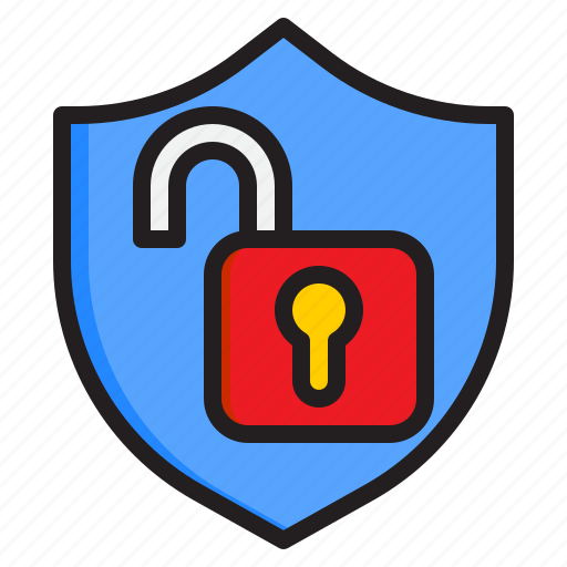 Protection, secure, security, shield, unlock icon - Download on Iconfinder