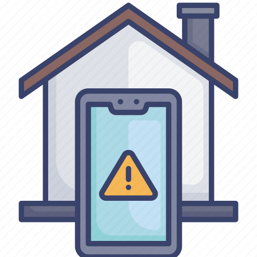 Alert, danger, home, house, smartphone, warning icon - Download on Iconfinder