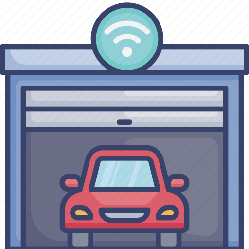Car, garage, house, storage, vehicle, wireless icon - Download on Iconfinder