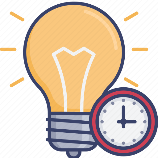 Clock, lighing, light, lightbulb, time, timer, timing icon - Download on Iconfinder
