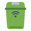 trash, garbage, home, smart, internet, technology, trash bin 