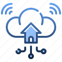 cloud, connection, smart, home, storage, networking, technology
