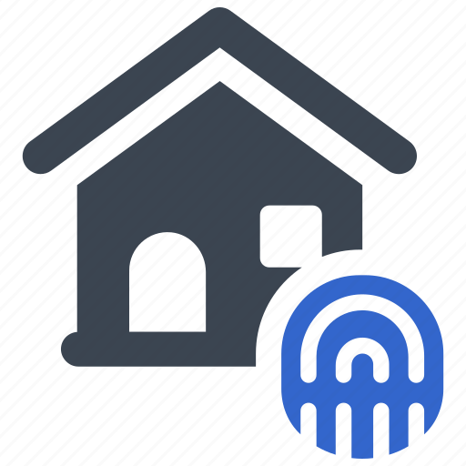 Fingerprint, touch id, biometric, home, house, apartment, smart house icon - Download on Iconfinder