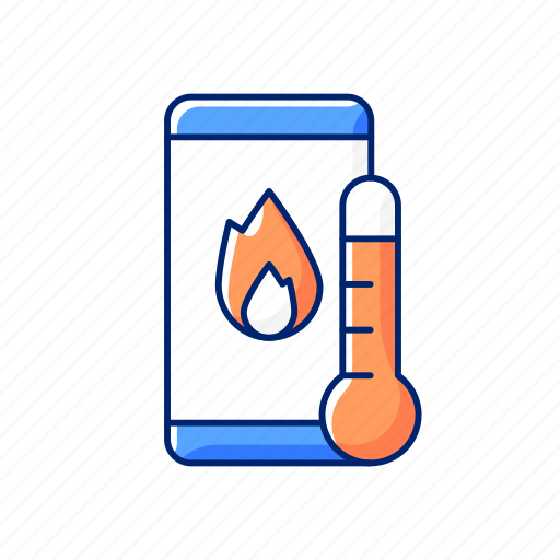 Smartphone, temperature, heat, battery icon - Download on Iconfinder