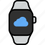 cloud, transfer, storage, sync, smart watch, wrist, gadget 