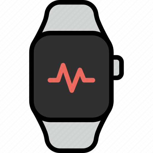 Heart rate, curve, monitor, heartbeat, cardio, smart watch, gadget icon - Download on Iconfinder