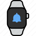 notification, on, alarm, ring, bell, smart watch, gadget 