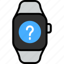 question, question mark, ask, information, info, smart watch, gadget