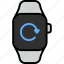 reload, refresh, arrow, restart, smart watch, wrist, gadget 
