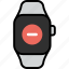 remove, delete, minimize, minus, stop, smart watch, wrist 