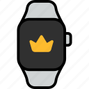 reward, award, winner, crown, smart watch, wrist, gadget 